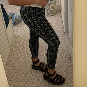 Black and white plaid leggings